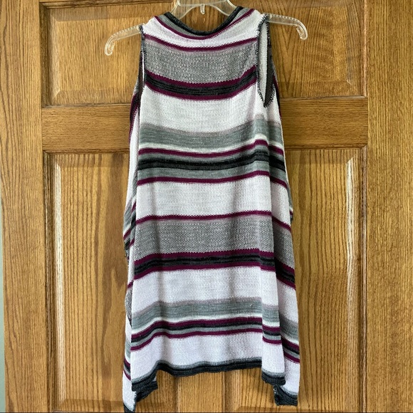 Xhilaration Striped Cardigan Sweater Vest L - Picture 2 of 7
